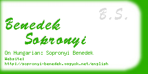 benedek sopronyi business card